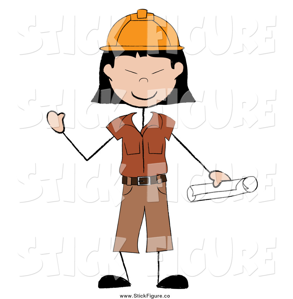 1024x1044 Clip Art Of A Happy Stick Asian Construction Worker Waving By Pams