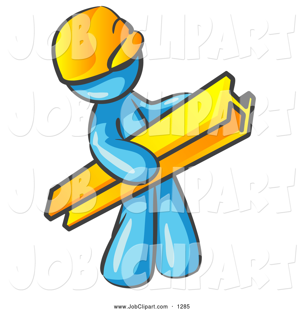 1024x1044 Job Clip Art Of A Light Blue Construction Worker Wearing A Hardhat