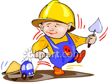 350x268 Royalty Free Clip Art Image Toddler Boy Playing Construction Worker