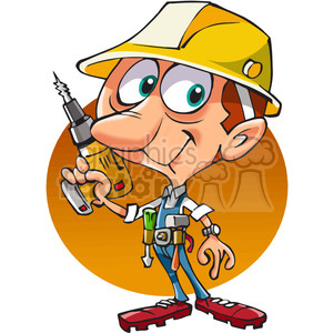 300x300 Royalty Free Cartoon Construction Worker 389843 Vector Clip Art