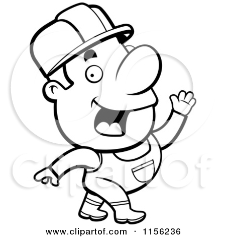 450x470 Construction Worker Clipart Black And White