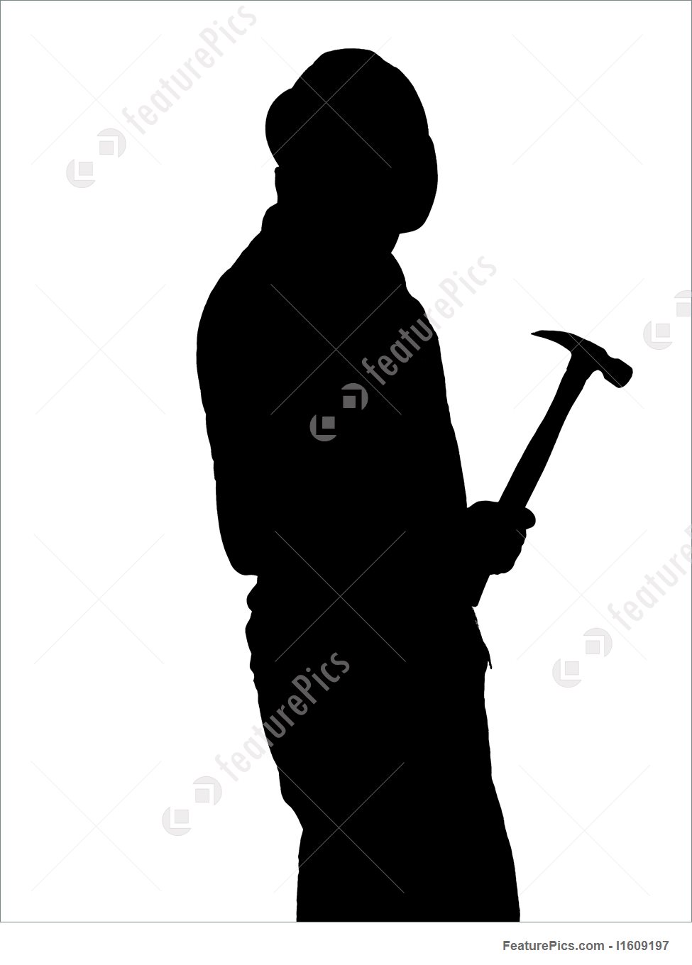 975x1360 Illustration Of Construction Worker Silhouette