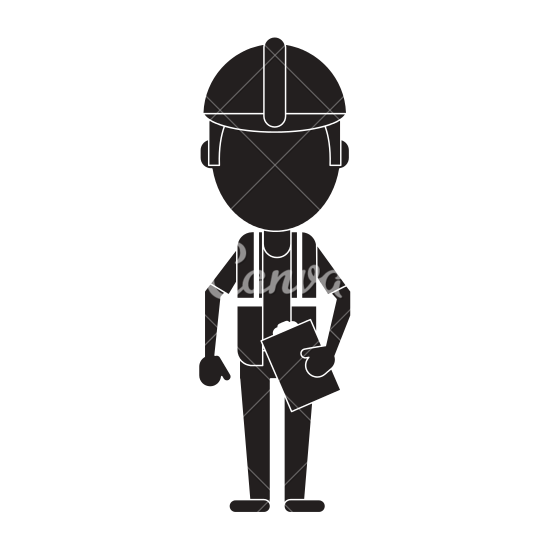 550x550 Construction Worker Silhouette