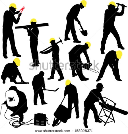 450x470 Construction Worker Silhouette Clipart