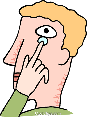 354x480 Man Putting In A Contact Lens Royalty Free Vector Clip Art