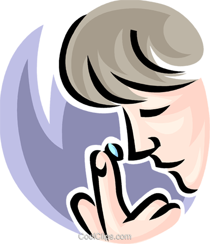 414x480 Person Putting In A Contact Lens Royalty Free Vector Clip Art