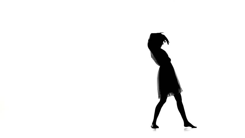 852x480 Graceful Girl Dancer Dancing Contemporary Dance, Jumps On White