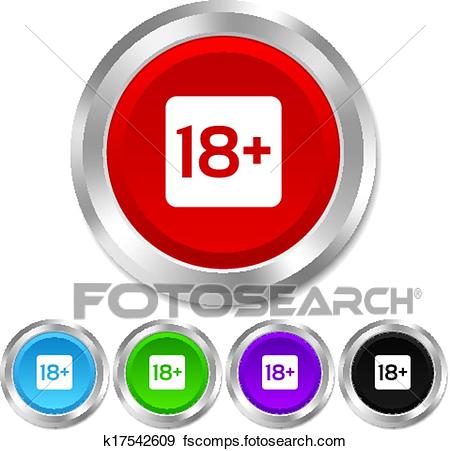 450x451 Clip Art Of 18 Years Old Sign. Adults Content Only. K17542609