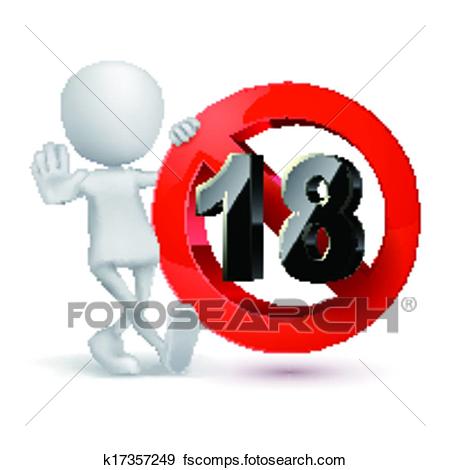 450x470 Clip Art Of 3d Guy And Adults Only Content Sign. Xxx Sticker