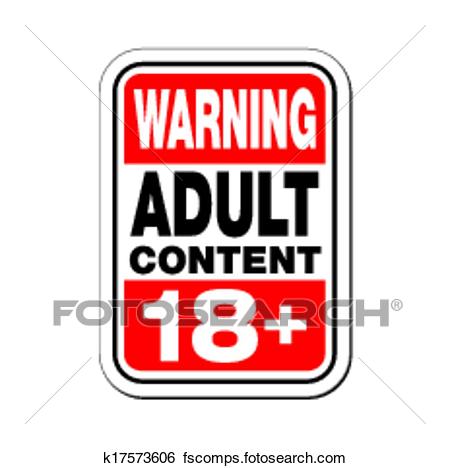 450x468 Clip Art Of Warning Adult Content 18 Signs K17573606
