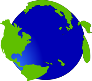 298x261 World With 2 D Continents Clip Art