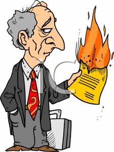 225x300 Of A Businessman Burning A Letter Or Contract
