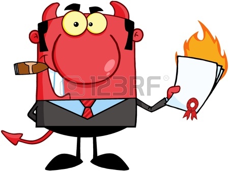 450x339 Shark Salesman Holding A Bad Contract In His Hand Royalty Free