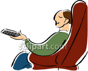 300x244 Relaxing In An Easy Chair With Remote Control Clip Art