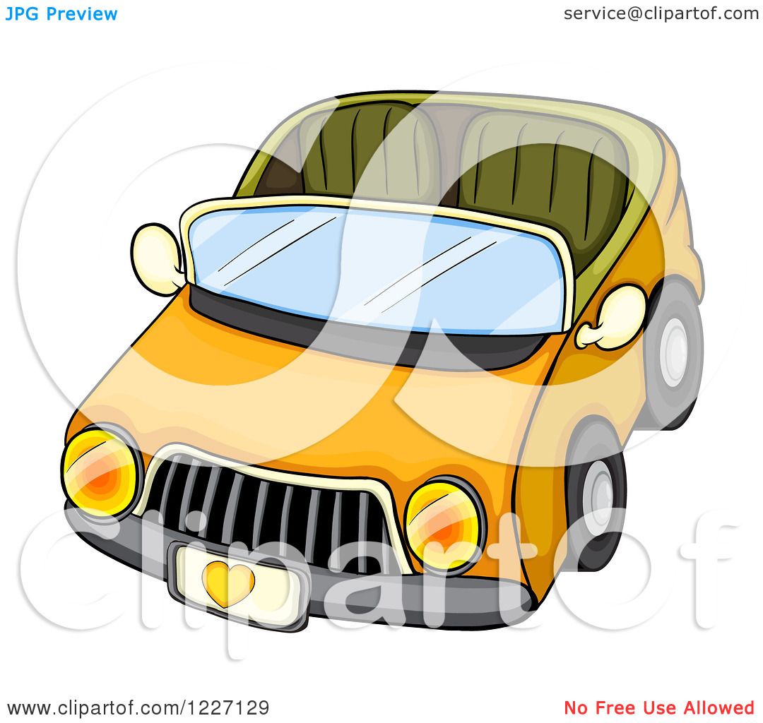 1080x1024 Clipart Of An Orange Convertible Car