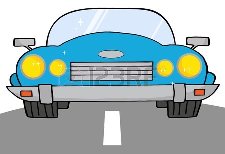 450x308 Blue Convertible Car On A Road Royalty Free Cliparts, Vectors,