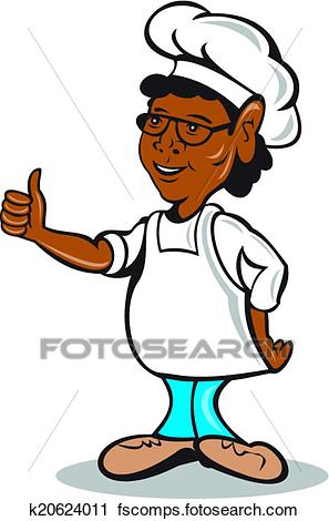 297x470 Clipart Of African American Chef Cook Thumbs Up Cartoon K20624011