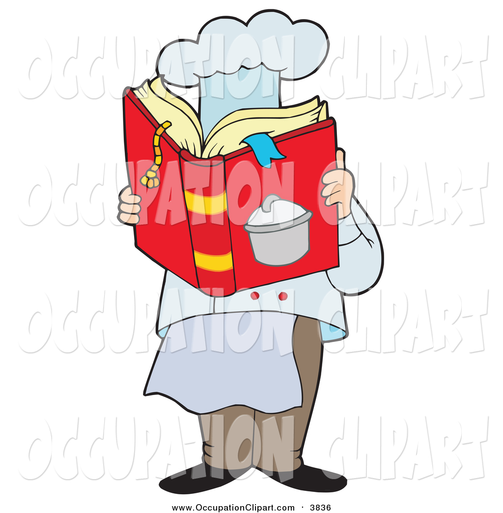 1024x1044 Clip Art Of A Male Chef Reading A Cook Book By Visekart