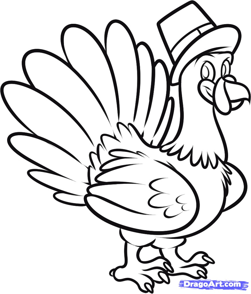 876x1024 Simple Drawing Of Turkey Simple Turkey Drawing How To Draw