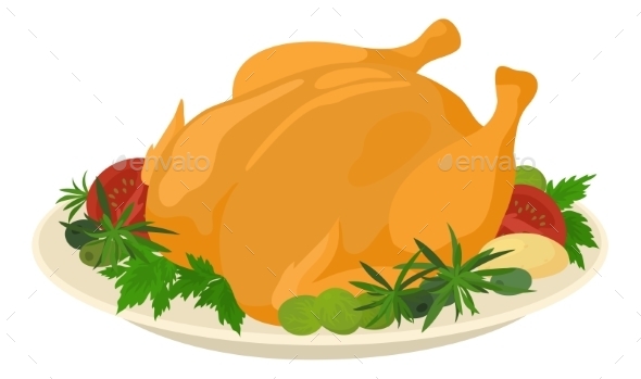 590x349 Meal On Dish Of Roasted Turkey By Alexokokok Graphicriver