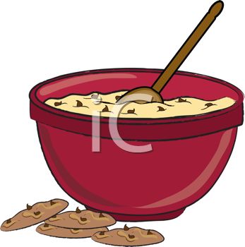 347x350 Picture Of A Bowl Of Chocolate Chip Cookie Dough With A Spoon