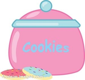300x280 Clip Art Of A Cookie Jar With Frosted Cookies