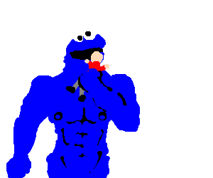 300x250 Buff Cookie Monster Eating Small Person