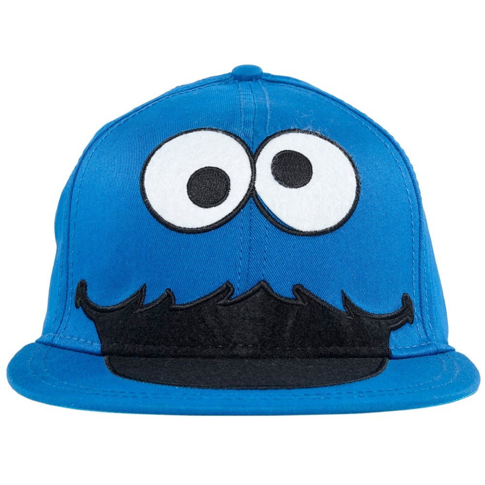 1000x1000 Sesame Street Cookie Monster Face Fitted Cap In Blue