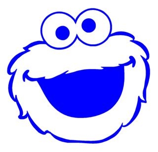 320x308 Cookie Monster Decal Sticker
