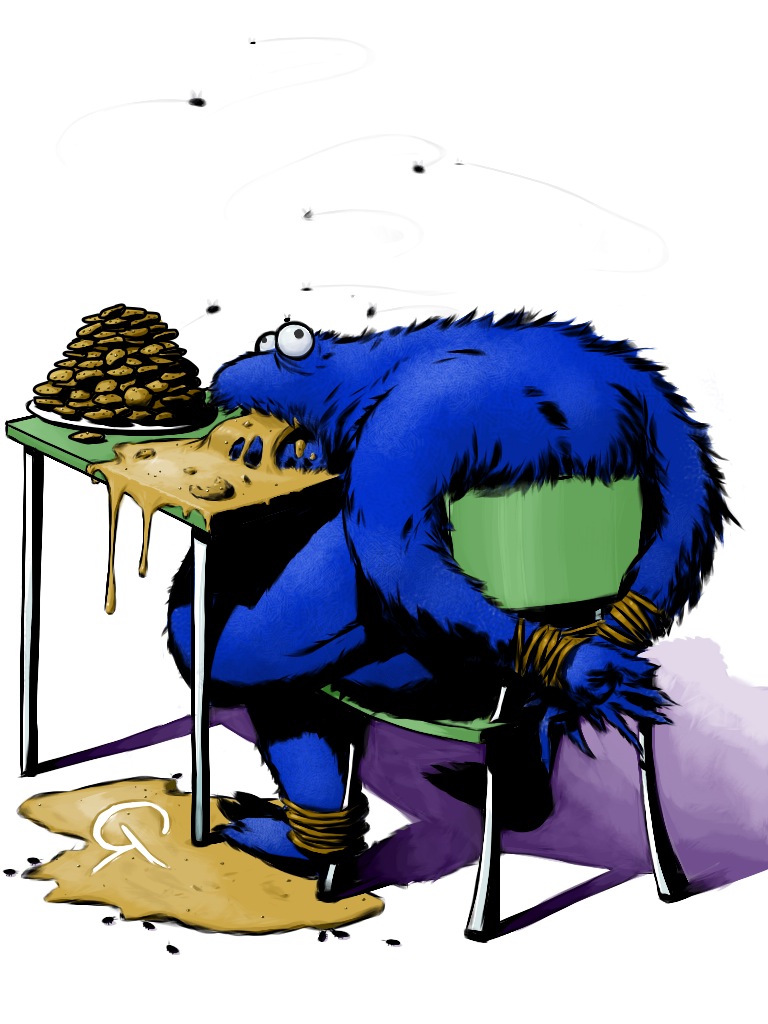 768x1024 Gritty Reboot Of Sesame Street Cookie Monster By Scrybe