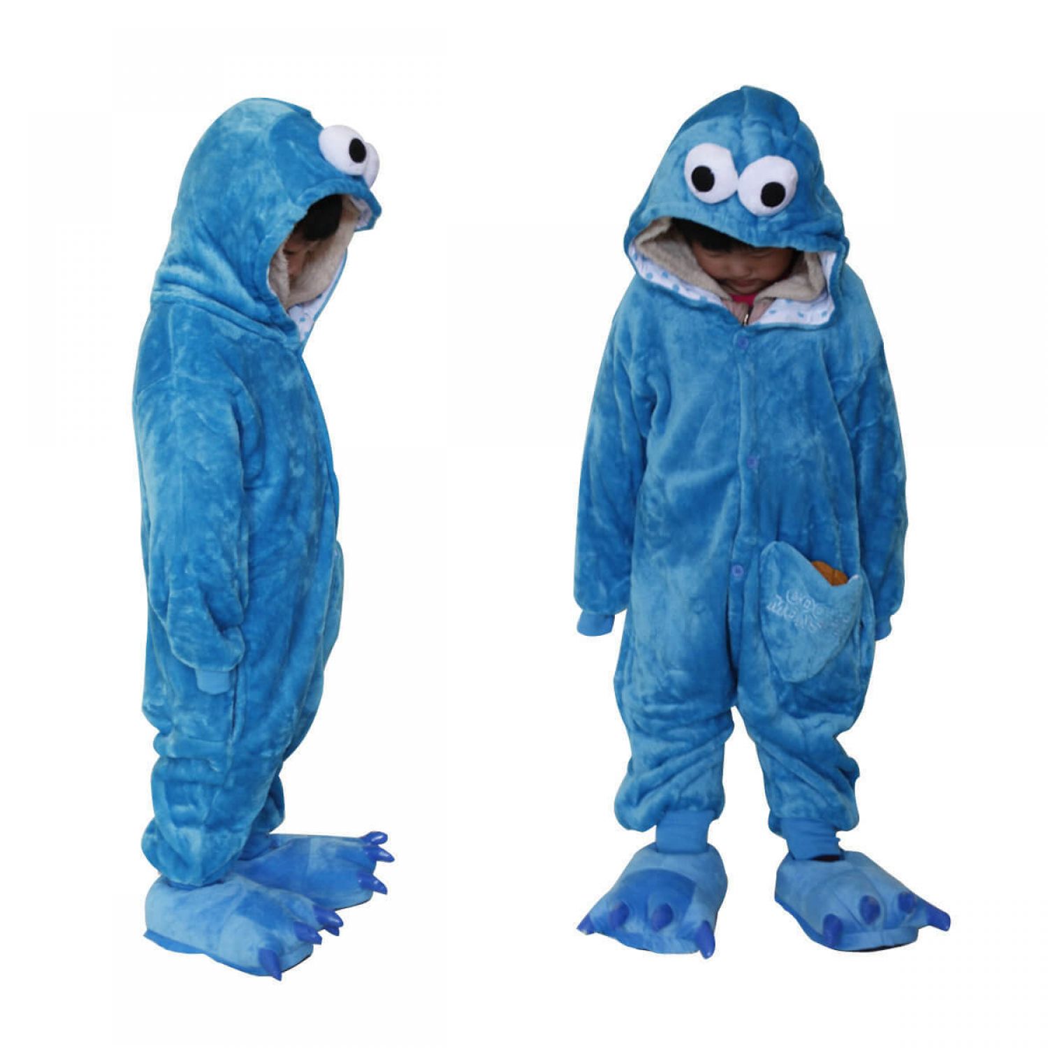 1500x1500 Sesame Street Cookie Monster Kids Onesies Pajamas Kigurumi Costume