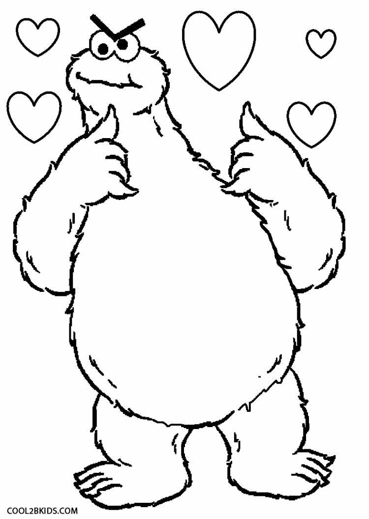 750x1056 Printable Cookie Monster Coloring Pages For Kids Cool2bkids