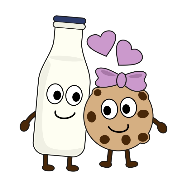 600x600 Milk And Cookies Cartoon