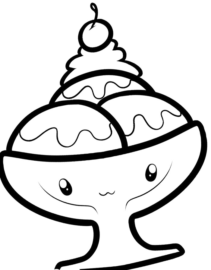700x896 Ice Cream Sundae In A Glass Coloring Page Cookie