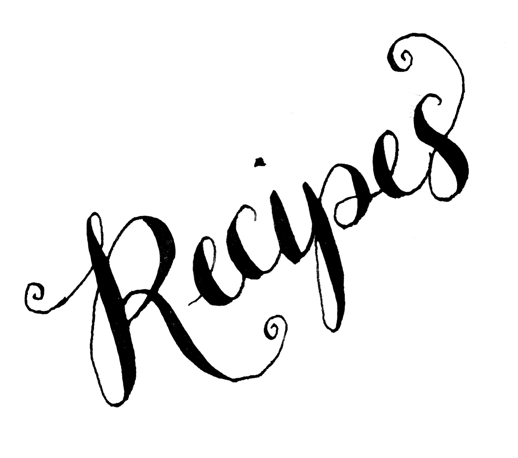 1970x1741 Recipes Word Clipart Calligraphy By Claire Sledge My Work
