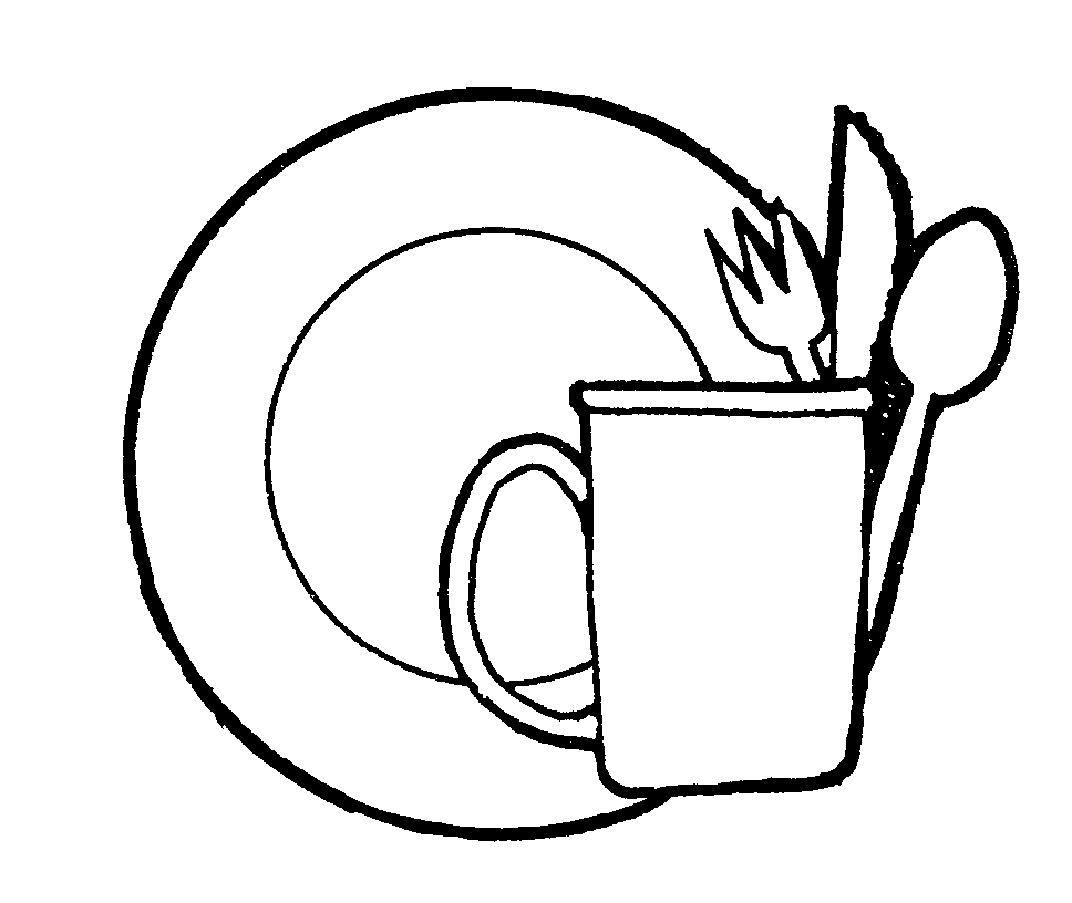 968x816 Dishes Clipart Black And White