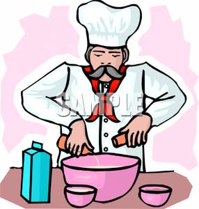 286x300 Chef Pouring Ingredients Into A Bowl Clipart Picture