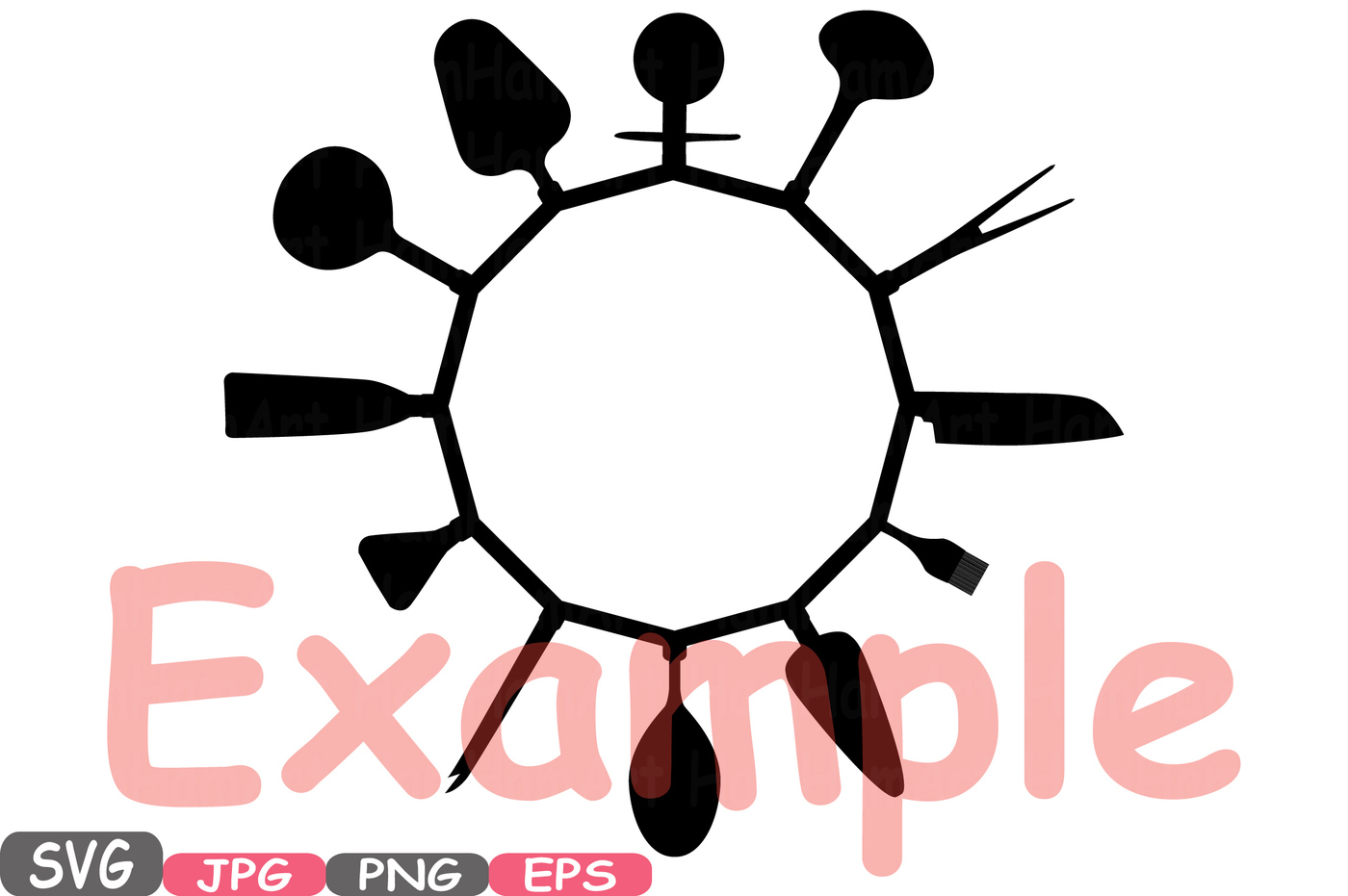 1400x931 Kitchen Split Circle Silhouette Svg File Cutting Files Cricut