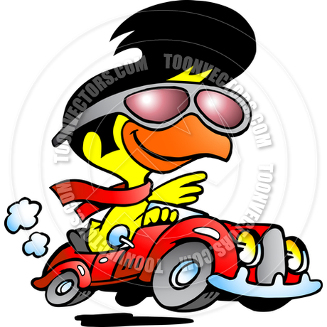 460x460 Cartoon Cool Chicken Driving A Sports Car By Poul Carlsen Toon