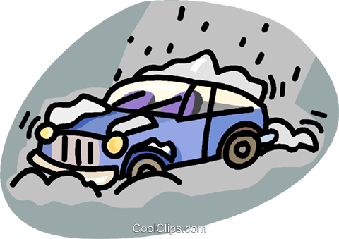 480x339 Car Stuck In A Snow Storm Royalty Free Vector Clip Art