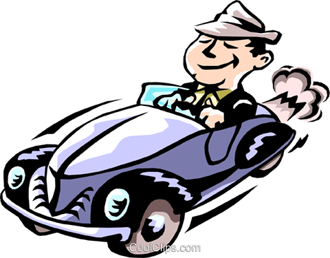 480x375 Man Driving Car Royalty Free Vector Clip Art Illustration