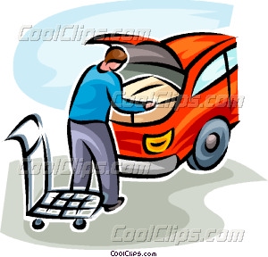 300x288 Man Loading His Car With A Box Vector Clip Art