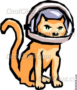 256x300 Cat With Space Helmet Vector Clip Art