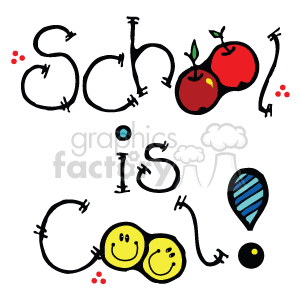 300x300 Royalty Free School Is Cool Cartoon 153675 Vector Clip Art Image