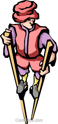 223x480 Man On Stilts Royalty Free Vector Clip Art Illustration Peop1625