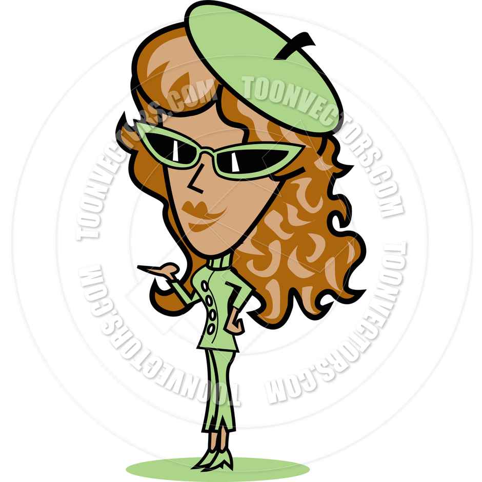 940x940 Cartoon Cool Girl Vector Illustration By Clip Art Guy Toon