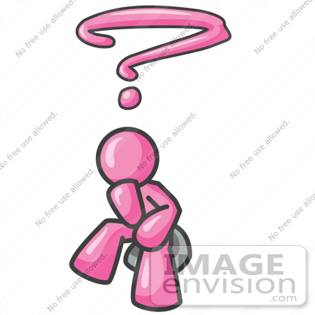 450x450 Clip Art Graphic Of A Pink Guy Character Wondering