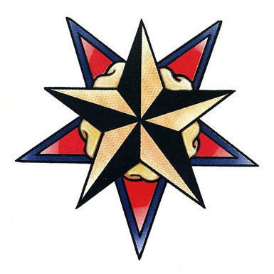 385x385 Cool Star Designs Star Retro Tattoo Garden Design Images