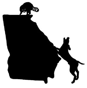 298x300 Coon Hunting Georgia State Decal, Vinyl Truck Window Stickers