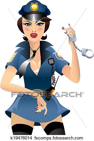 314x470 Clipart Of The Cop Girl K19476014